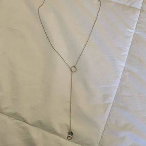 Gucci 18k white gold lariat necklace